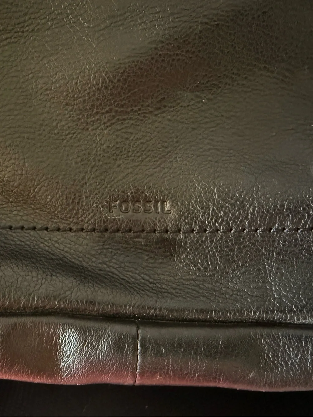 Fossil black leather